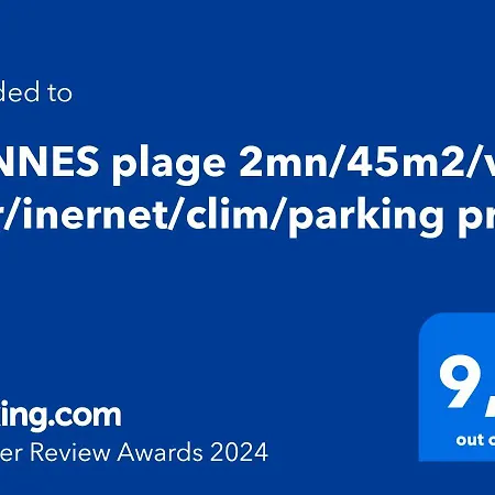 2mn/45m2/vue Mer/inernet/clim/parking Prive 아파트 칸느