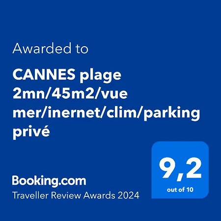 Appartement 2mn/45m2/vue Mer/inernet/clim/parking Prive Cannes